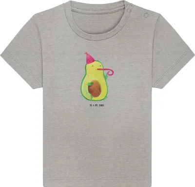 Produktbild von Mr. & Mrs. Panda  T-Shirt Avocado Geburtstag 24. - 36. Monat - Heather Grey - Geschenk, Überraschung, Kleinkind Shirt, Party, Feier, Babyshirt, Baby, Kurzarmshirt