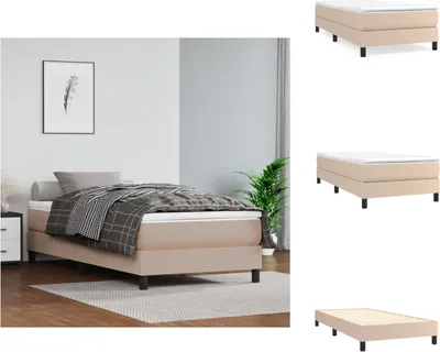 Obrázok produktu pre vidaXL Box spring bed cappuccino-brown 80x200 cm Imitácia kože - Postele a rámy postelí