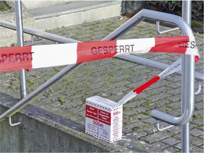 Produktbild von Absperrband, Aufdruck "GESPERRT" - Rolle = 500m | 80x0 mm, 500 m