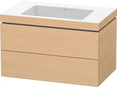 Produktbild von Duravit L-Cube c-bonded Set wandhängend, 2 Schubkästen, ohne Überlauf, ohne Hahnloch, 800x500x480mm, LC6927N3030