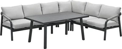 Produktbild von Garden Impressions Monti Lounge- Diningset - 5-teilig - carbon black -  rope taupe - valley sand