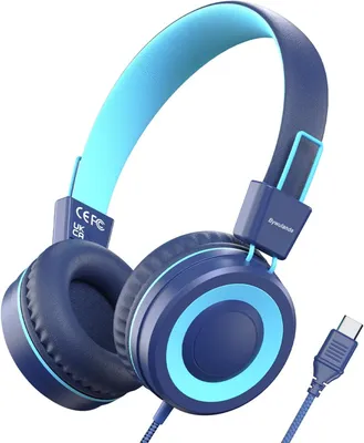 Produktbild von Typ C Kinder Kopfhörer für die Schule, 94 dB sichere Lautstärke begrenzt, HD-Stereo-Sound, Faltbare,Leichte für Jungen/Mädchen/Studenten/Tablet/Reisen