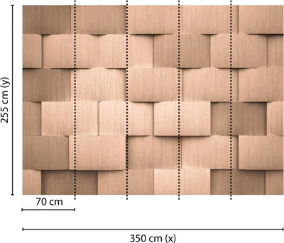 Produktbild von Tadessi Fototapete | 3D | 3.50 m x 2.55 m | Braun |  | Wandbild | Digitaldruck