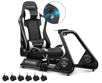 Image de Cockpit de simulateur - Cockpit de course - Siège de simulateur de course - Structure de simulateur de course - Support pour volant de course