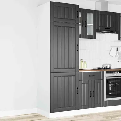 Produktbild von "2026 Aktion"Küche Küchenschrank - elegantes Design - Buffetschrank - Küchenschrank Lucca Schwarz Holzwerkstoff - Küchenschränke NeuMöbel208191