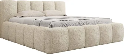 Produktbild von MIRJAN24 Polsterbett Kevson Boucle, Doppelbett mit Bettkasten, Schlafzimmer, Ehebett (Farbe: Abriamo 03, Größe: 180x200 cm)