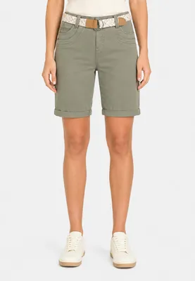 Produktbild von Sublevel Stretch Twill Bermuda Shorts mit Gürtel und Spitze Größe: S