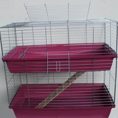 Produktbild von 1m doppel Hasenkäfig Meerschweinchenkäfig rot
