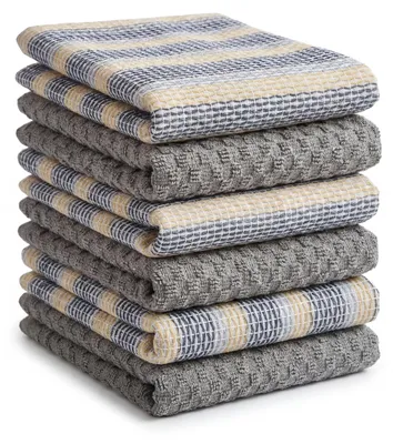 Produktbild von Set aus 6 Küchentüchern, Baumwolle, Mikrofaser und Frottee, 50x70 cm, für die Küche