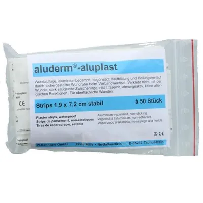 Produktbild von Wundpflaster aluderm-aluplast stabil Strips 1,9x7,2cm VE=50 Stück