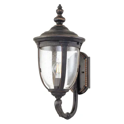 Produktbild von Außenlampe Wand Aluminium Glas IP44 54,3 cm hoch in Bronze verwittert Transparent Rustikal Wandleuchte außen