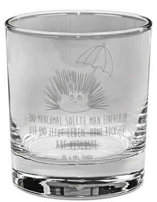 Produktbild von Mr. & Mrs. Panda Old Fashioned Glas Seeigel - Transparent - Geschenk, Whiskyglas, Whisky Tumbler, Gravur, Leben, Whiskey, Hier und Jetzt, Achtsamkeit, Selbstliebe, Lebe