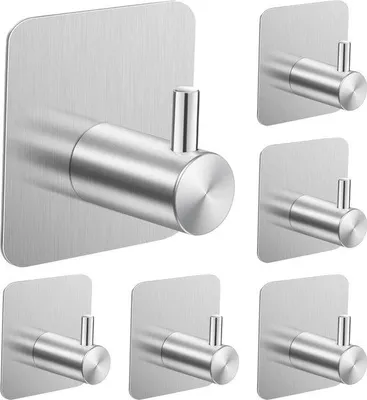 Immagine prodotto di Set di 6 ganci autoadesivi per asciugamani e utensili da cucina, resistenti alla corrosione e impermeabili