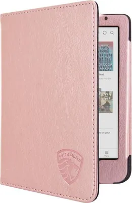 Image de Dutch Shield - Luxe Case Housse pour le Tolino Shine Color Ebook - Housse à rabat Ereader Housse de protection Cover Rose