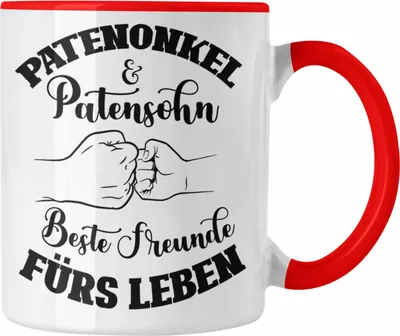 Produktbild von Trendation - Tasse Patenonkel Geschenk Patensohn Geschenkidee Spruch Team (Rot)