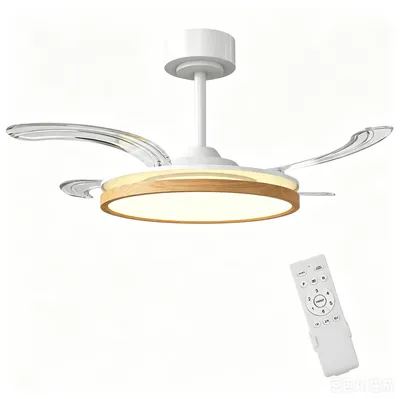 Obrázok produktu pre Stropný ventilátor HOMCOM s LED osvetlením, sklopnými lopatkami a 3 farbami svetla