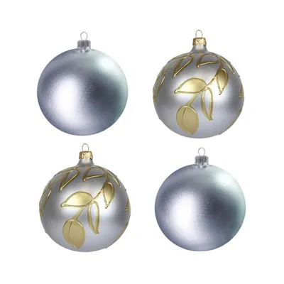 Produktbild von Set silberne Weihnachtskugeln