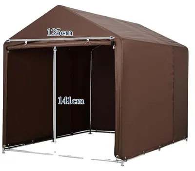 Produktbild von Fahrradunterstand, wasserdichtes Design, für bis zu 3 Fahrräder geeignet, braun