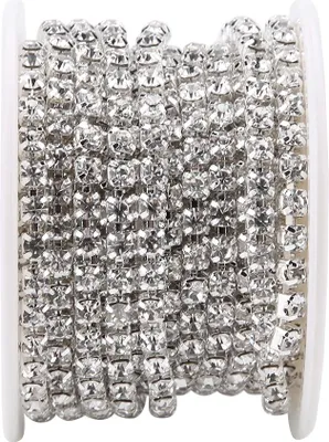 Image de Colliers d'or pour la fabrication de bijoux, collier de cristal fermoir SS16 5yard/rouleau collier de cristal DIY mode fermoir tasse chaîne de v?tements accessoires de beaut ?
