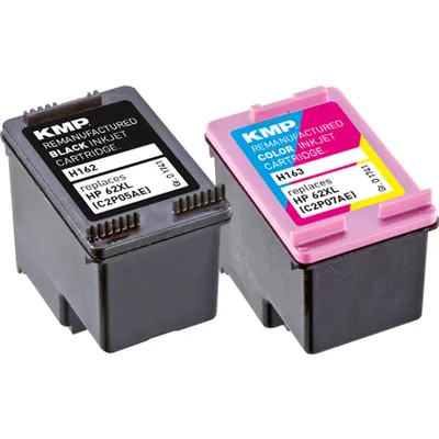 Produktbild von KMP Tintenpatrone passend für HP 62XL C2P05AE, C2P07AE Multipack