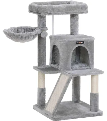 Obrázok produktu pre Kratzbaum – Škrabadlo – Domček pre mačky – 48 x 48 x 96 cm (dĺžka x šírka x výška)