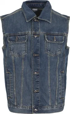 Produktbild von Urban Classics Denim Vest, Größe: L; Farbe: Denimblue