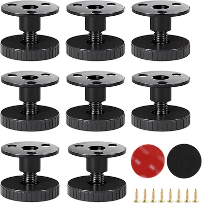 Image de Pieds de meubles réglables en acier carbone, de 27 à 40 mm, lot de 8, pour tables et armoires
