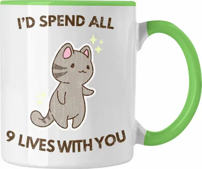 Produktbild von Trendation - Valentinstag Tasse Geschenk für Ihn Sie Lustig Katzenliebhaber Geschenkidee Becher Freund Freundin Liebe Paare (Grün)