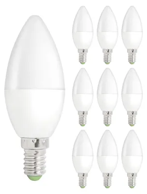 Produktbild von Spectrum E14 LED Kerzenlampe 1W 90lm 6000K Kaltweiß 230V 37mm 10 Stück