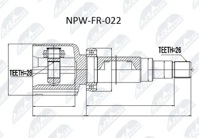Produktbild von NTY Gelenksatz Antriebswelle Vorne Links Radseitig für FORD MONDEO IV Turnier (BA7) NPW-FR-022