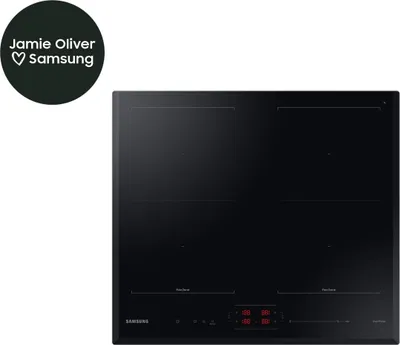 Zdjęcie produktu dla Samsung NZ64B5066KK, Czarny, Wbudowany, 60 cm, Płyta indukcyjna strefowa, Szkło ceramiczne, 4 stref(y)