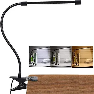 Produktbild von LED -Klemmlicht, dimmbare Leselampe, Klemmen, Augenschutz, Bettlicht 3 Modi 10 Helligkeitsniveaus, USB -Antrieb, tragbar, flexibel, Schwebung