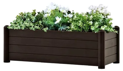 Produktbild von Garten-Hochbeet Mokka 100x43x35 cm, Palettenrahmen, Hochteich, Gemüsebeet, Kräuterregal Balkon, Blumenbeet, Kräuterspirale, Tomatenbeet, Pflanzhochbeet