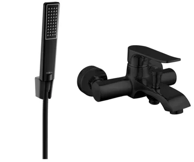 Zdjęcie produktu dla Mexen Pecos R72 bateria wannowa z zestawem prysznicowym, czarna - 7273R72-70