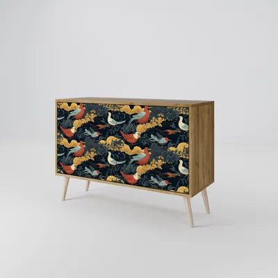 Produktbild von Spacerebels Kommode mit 2 Türen - Sideboard Komodenschrank - Highboard - Kleiderschrank Möbel - Wohnzimmer Schlafzimmer - 57,5×111×42 (HxBxT)