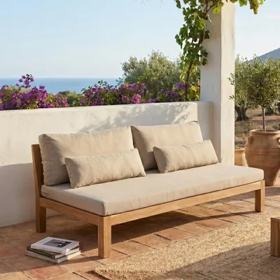 Produktbild von Gartensofa Teakholz massiv Taupe