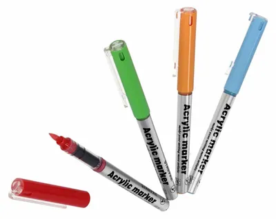 Image de Set de 4 marqueurs pinceaux acryliques intenses Starpak
