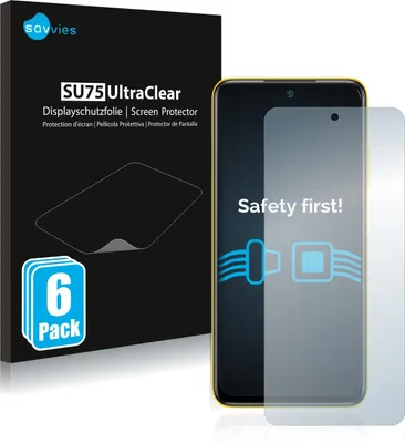 Produktbild von 6x Für Xiaomi Poco M3 Pro 5G Schutzfolie Savvies Displayschutz Display Schutz Folie Klar Transparent