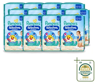 Productafbeelding van 12 x Pampers Splashers zwemluiers - maat 4 (9-15 kg) - voordeelverpakking - 12 stuks