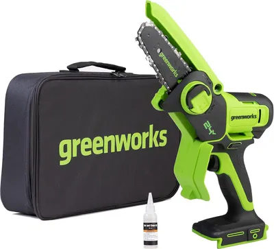 Produktbild von Greenworks 24V Mini-Kettensäge 4-Zoll (10 cm) kabellose Akku-Kettensäge ohne Akku und Ladegerät, 7,8 m/s