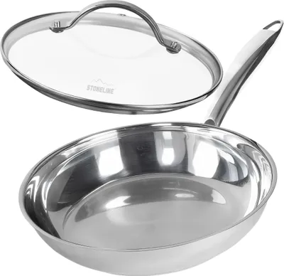 Produktbild von STONELINE® PURE Edelstahl Pfanne 24 cm | mit Deckel