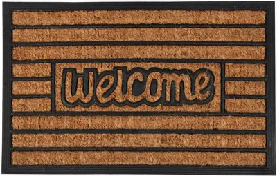 Obrázek produktu pro Kokosová rohožka, "Welcome" v rozměru 40x60 cm, Design: Stripes