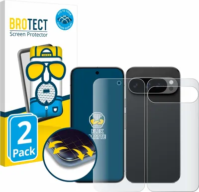 Produktbild von 2x BROTECT Fullscreen Schutzfolie für Google Pixel 9 Pro XL (Display+Rückseite) Displayschutz Folie Fullcover Matt Entspiegelungsfolie