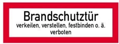 Produktbild von MOEDEL 600236378 Brandschutztür verkeilen...verboten, Folie selbstklebend, 21 x 7,4 cm