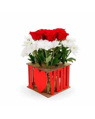Zdjęcie produktu dla Puzzle 3D, KOCHAM CIĘ, wazon dekoracyjny, EWA, drewno, 12 sztuk