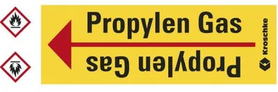 Produktbild von Dreifke® Rohrleitungsband Propylen Gas, praxisbewährt, ab Ø 10mm, gelb/schwar...
