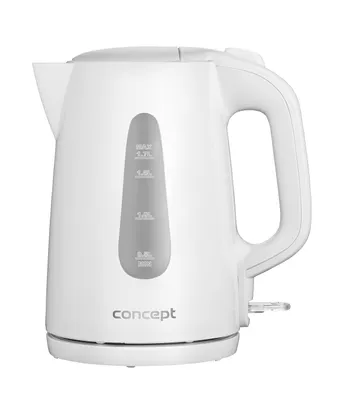 Zdjęcie produktu dla Concept RK2380, 1,7 l, 2200 W, Biały, Wskaźnik poziomu wody, Zabezpieczenie przed przegrzaniem, Bezprzewodowy