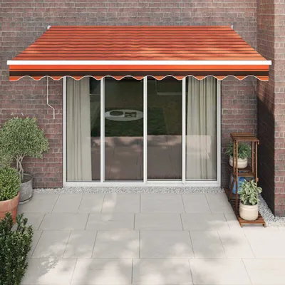Produktbild von The Living Store Markise Einziehbar Orange und Braun 3,5x2,5 m Stoff & Aluminium