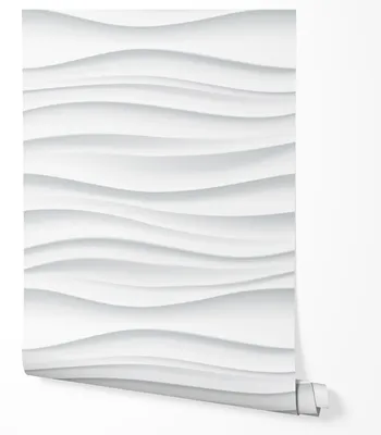 Produktbild von Vliestapete 3D Wellen Weiß Modern Wandtapete Wohnzimmer Schlafzimmer Flur Minimalistisch Struktur Optik Tiefeneffekt Elegantes Design UV-beständige Tapete 10m x 0.5m