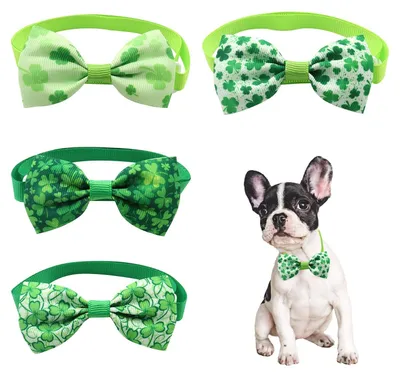 Imagen del producto de Pajarita para el Día de San Patricio, para perros y gatos (set de 4)